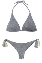 Cargar imagen en el visor de la galería, Bikini azul marine top cortina y brasileña 2021