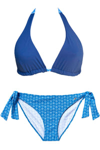 Bikini blue star halter cortina reversible y braga lazo 2021